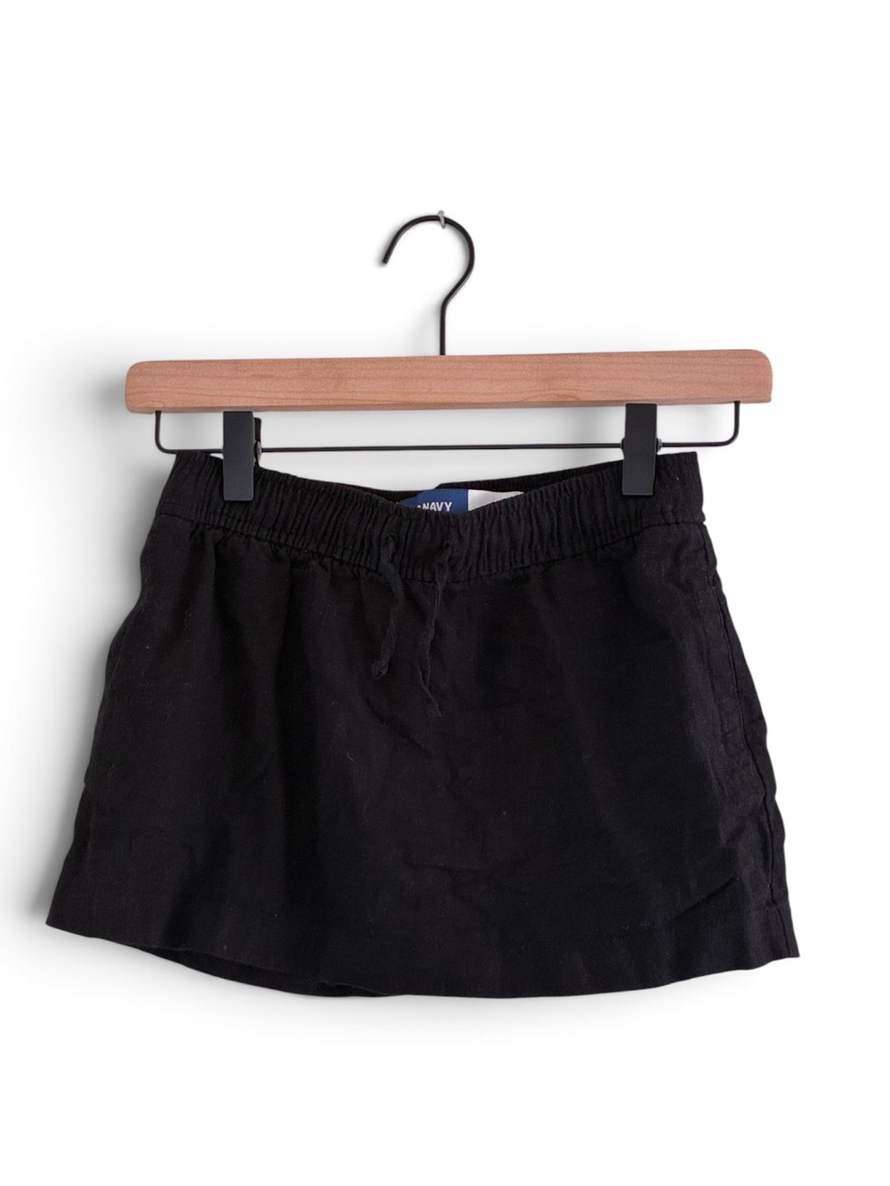Old Navy | Like new black linen blend elastic waist mini skirt girls size 8